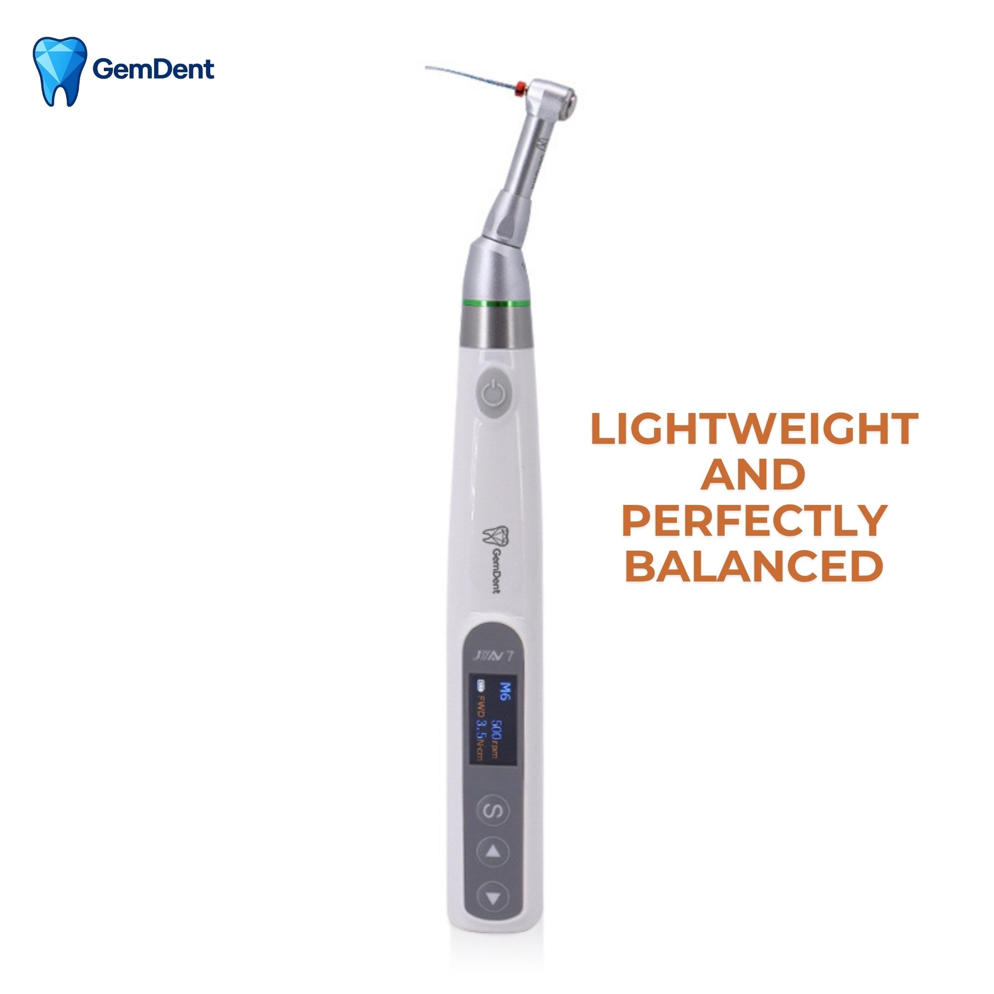 Lightweight ergonomic endodontic motor handpiece with balanced design GemDent ApexDrive GDAD200