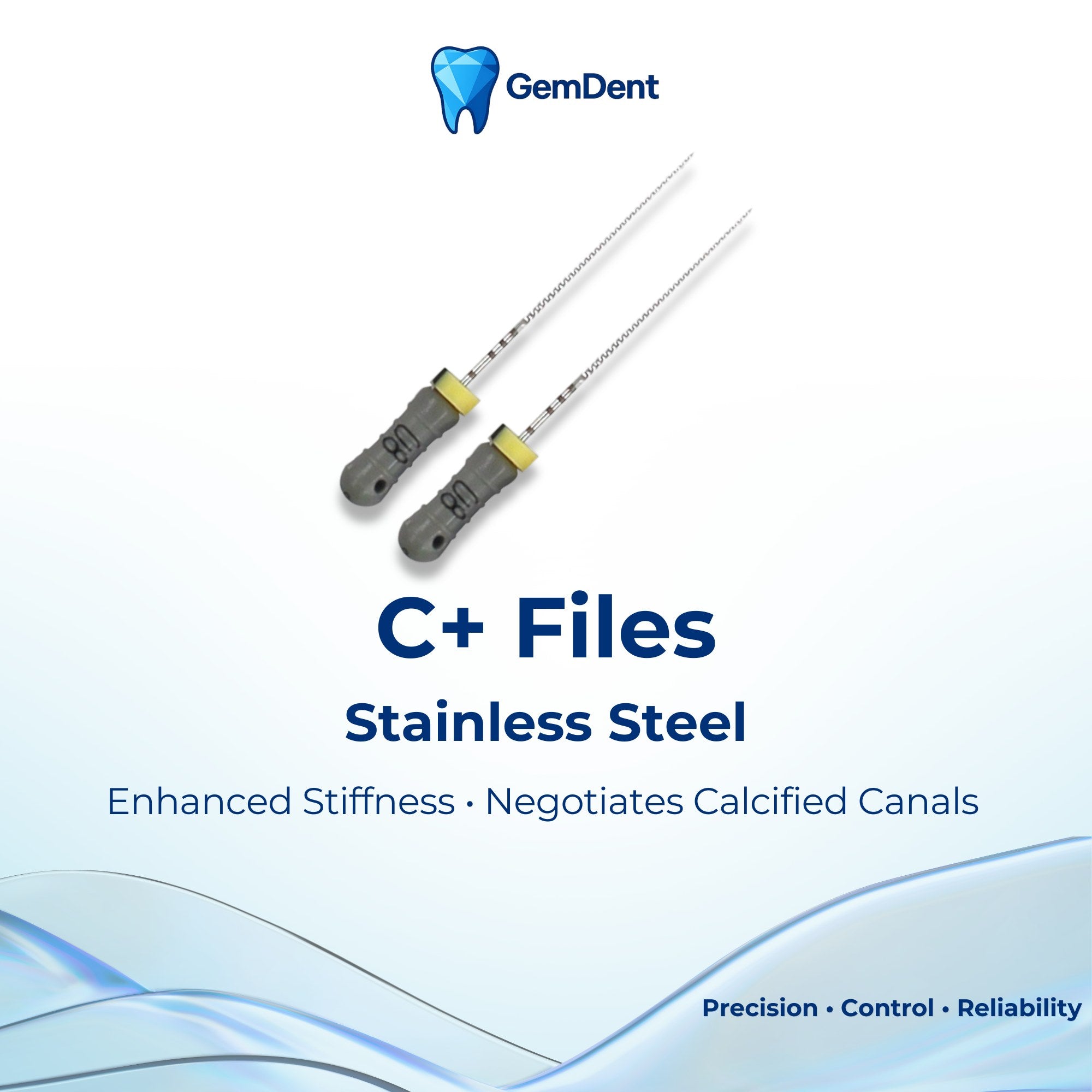 GemDent C Plus files stainless steel endodontic files for calcified canals