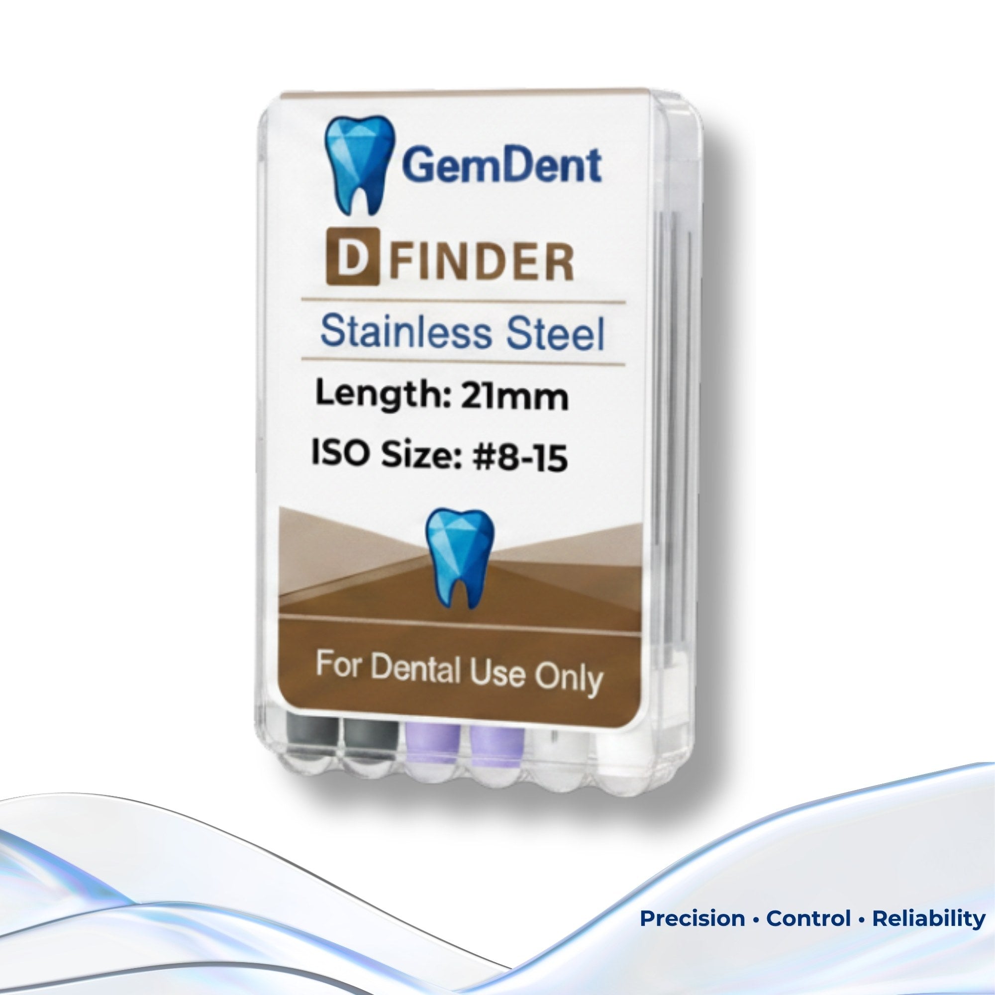 GemDent Stainless Steel D-Finders Assorted Package Side Angle