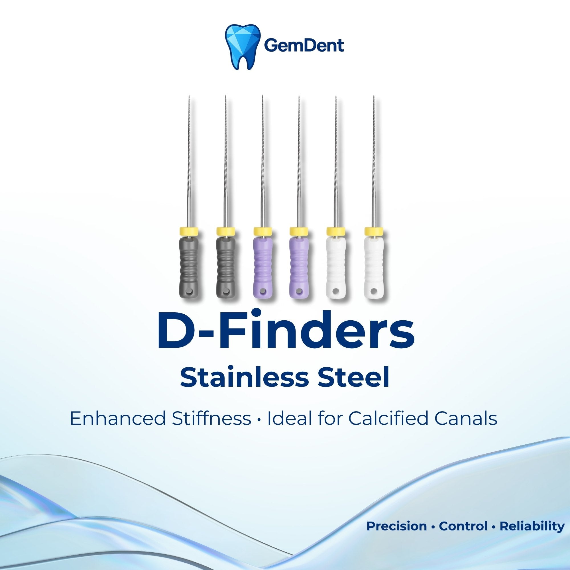 GemDent Stainless Steel D-Finders for Calcified Canal Access