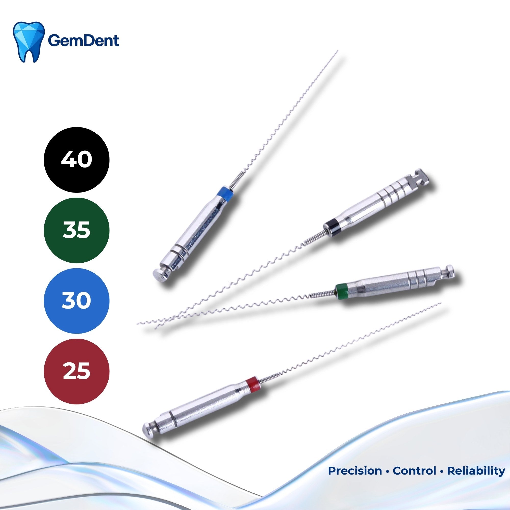 GemDent Stainless Steel Lentulo Paste Carriers Assorted 25 30 35 40