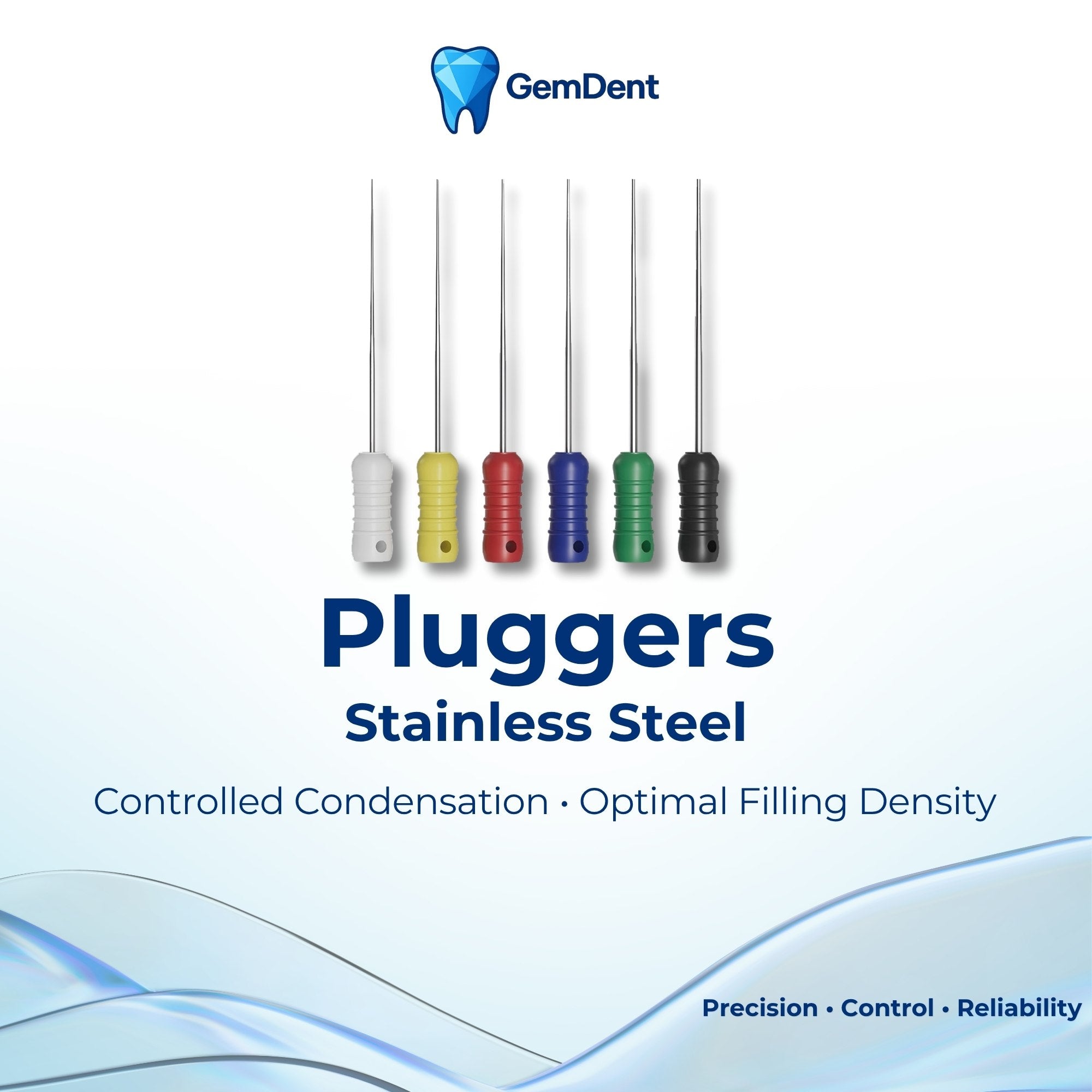 GemDent Stainless Steel Endodontic Pluggers for Root Canal Condensation