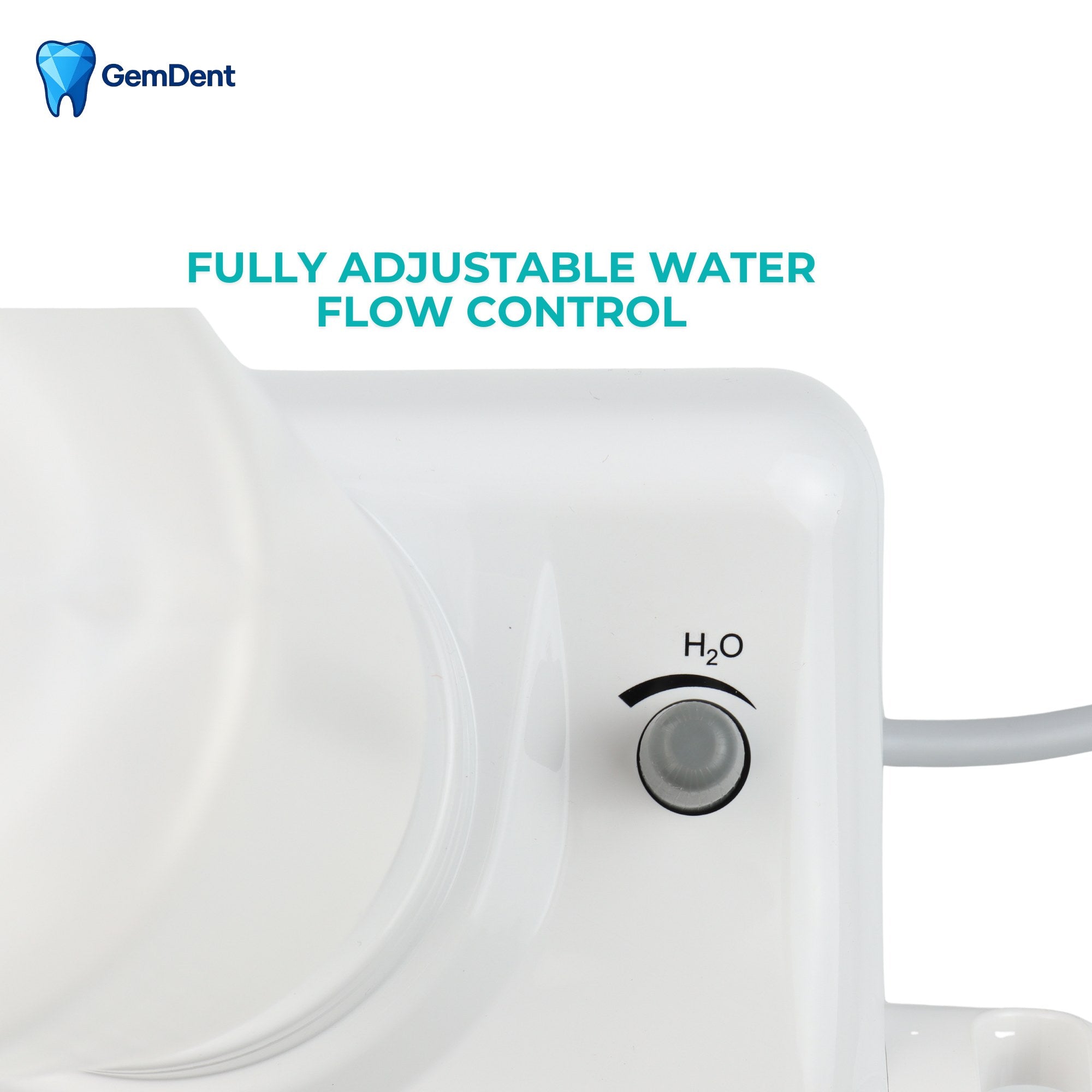 GemDent PureFlow scaler water flow control knob for precise fluid adjustment during dental procedures