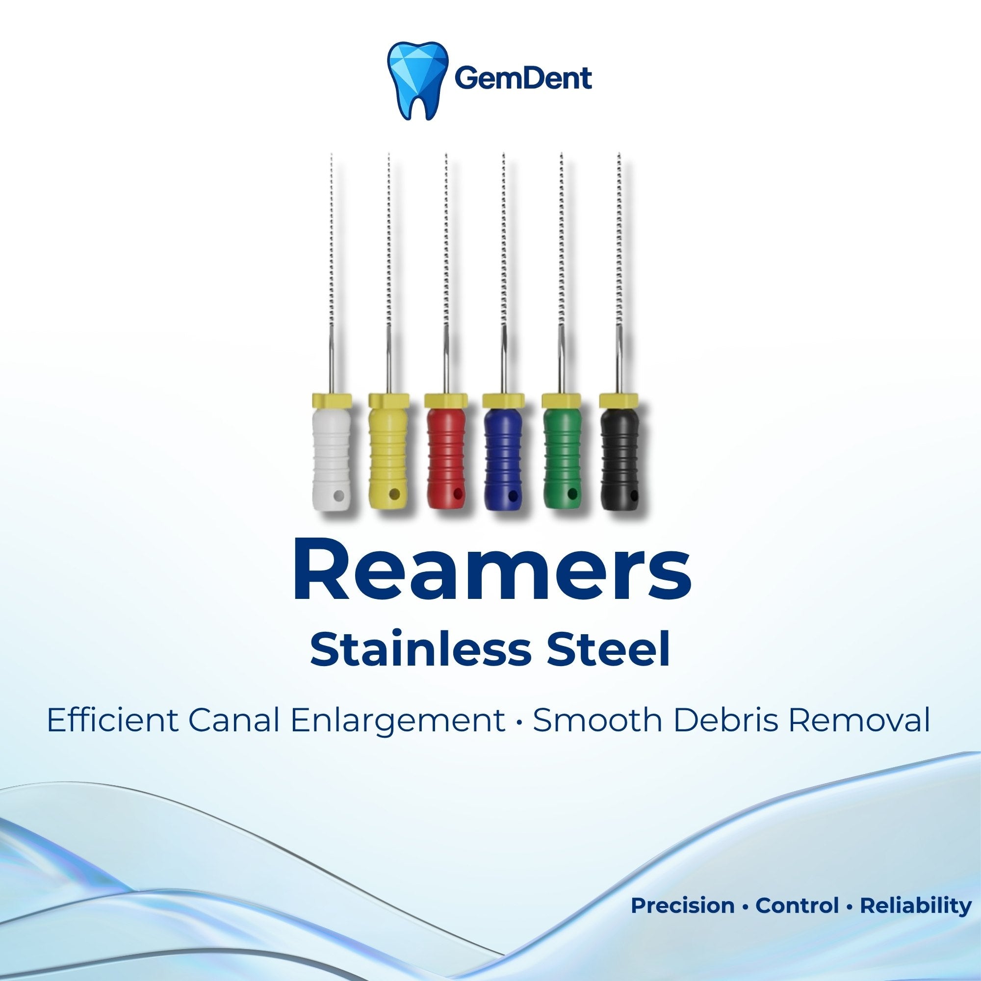 GemDent Stainless Steel Reamers for Canal Enlargement