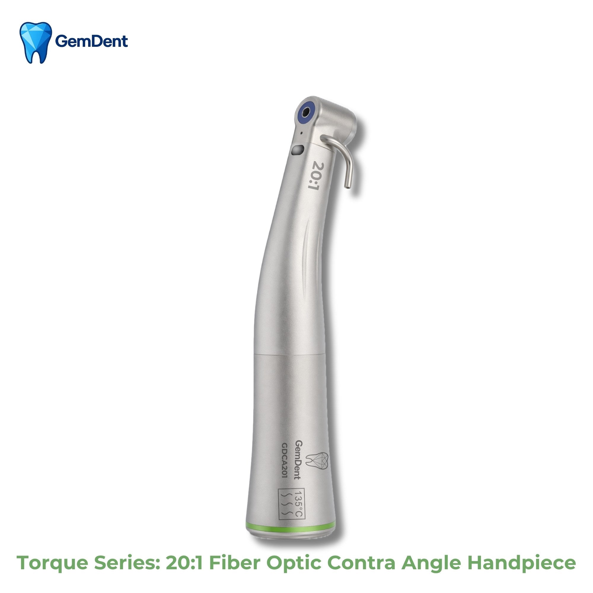 GemDent Torque GDCA201 20 to 1 implant contra angle handpiece with fiber optic light and external irrigation
