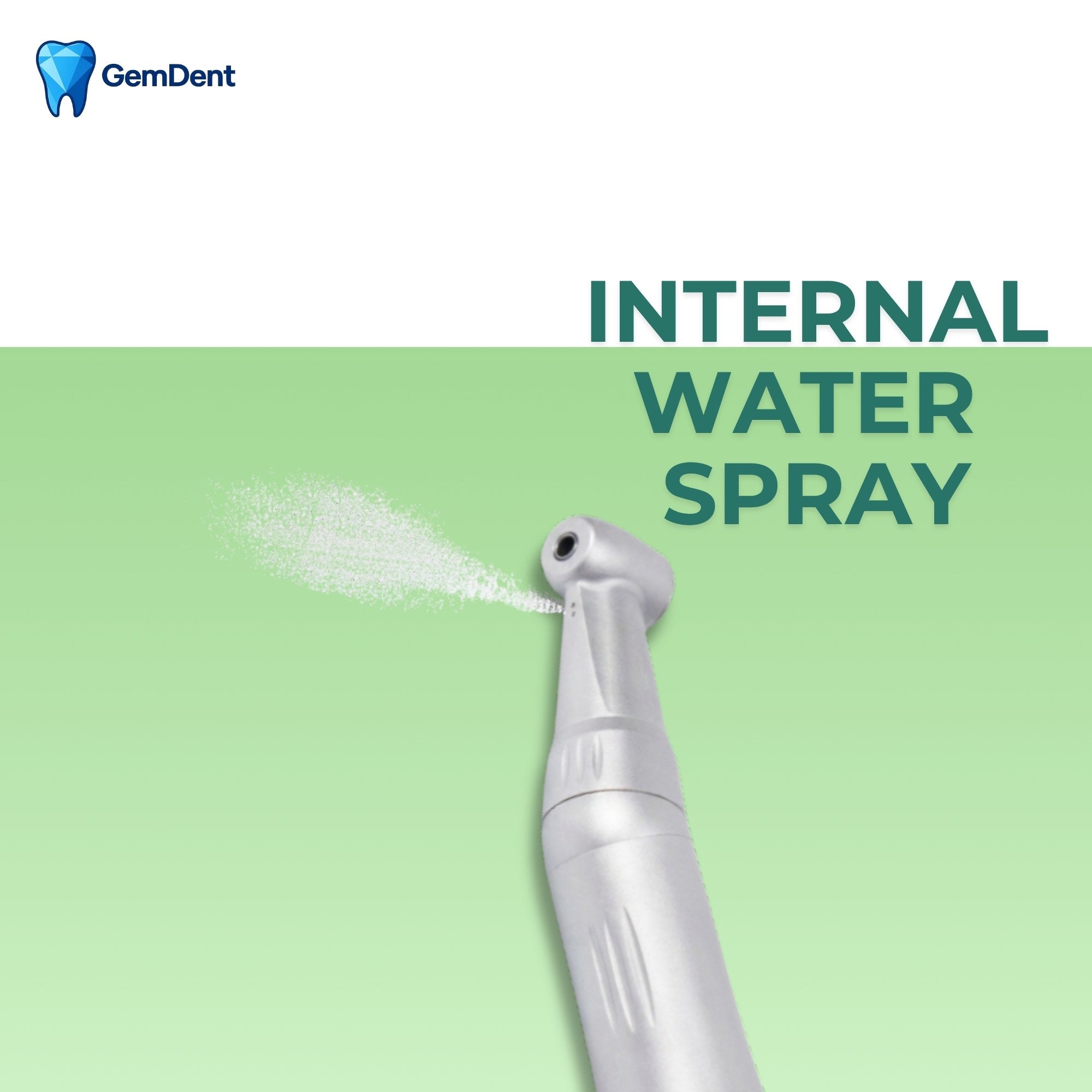 GemDent low speed contra angle with internal water spray system for cooling and irrigation