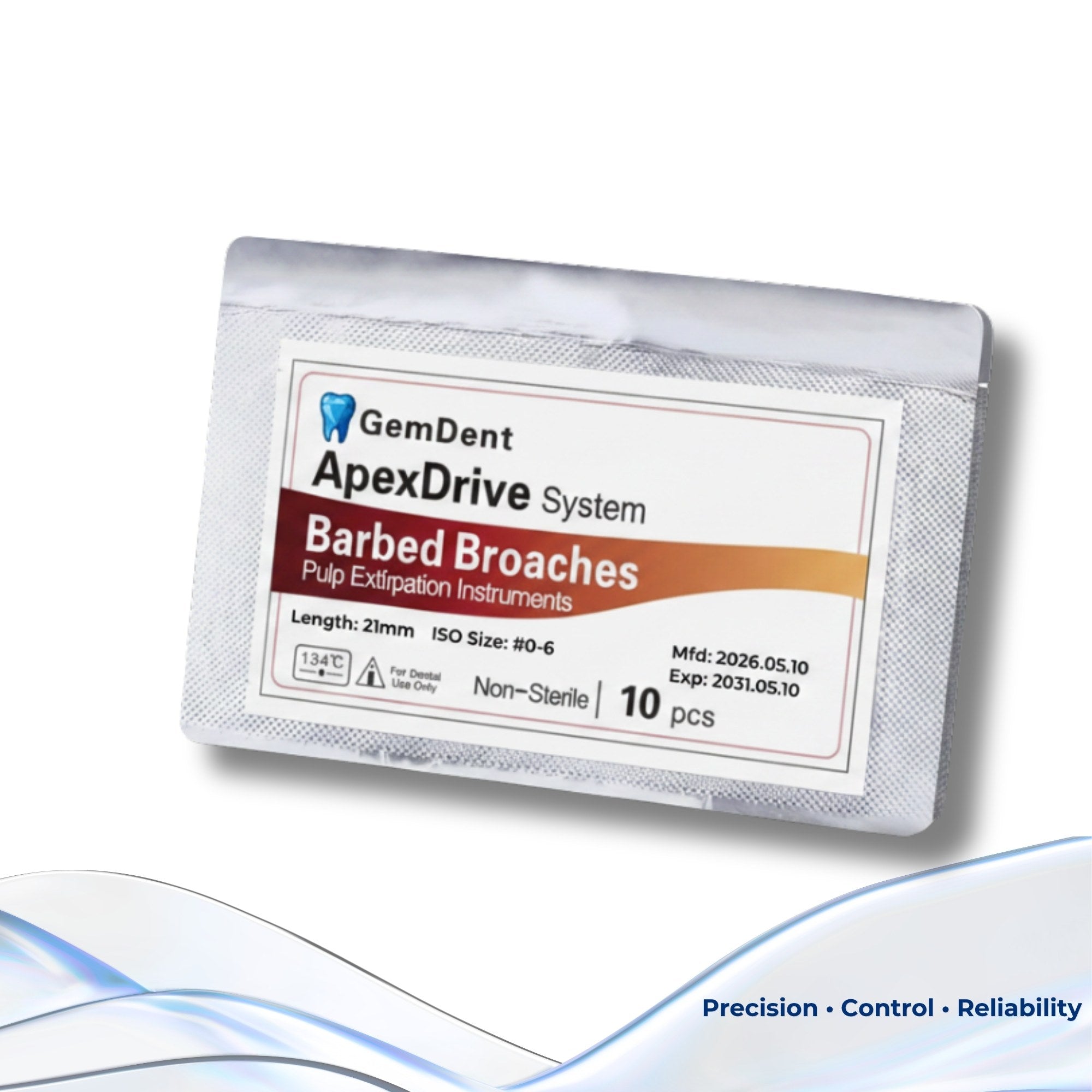 GemDent ApexDrive Barbed Broaches Package Assorted 10 Files