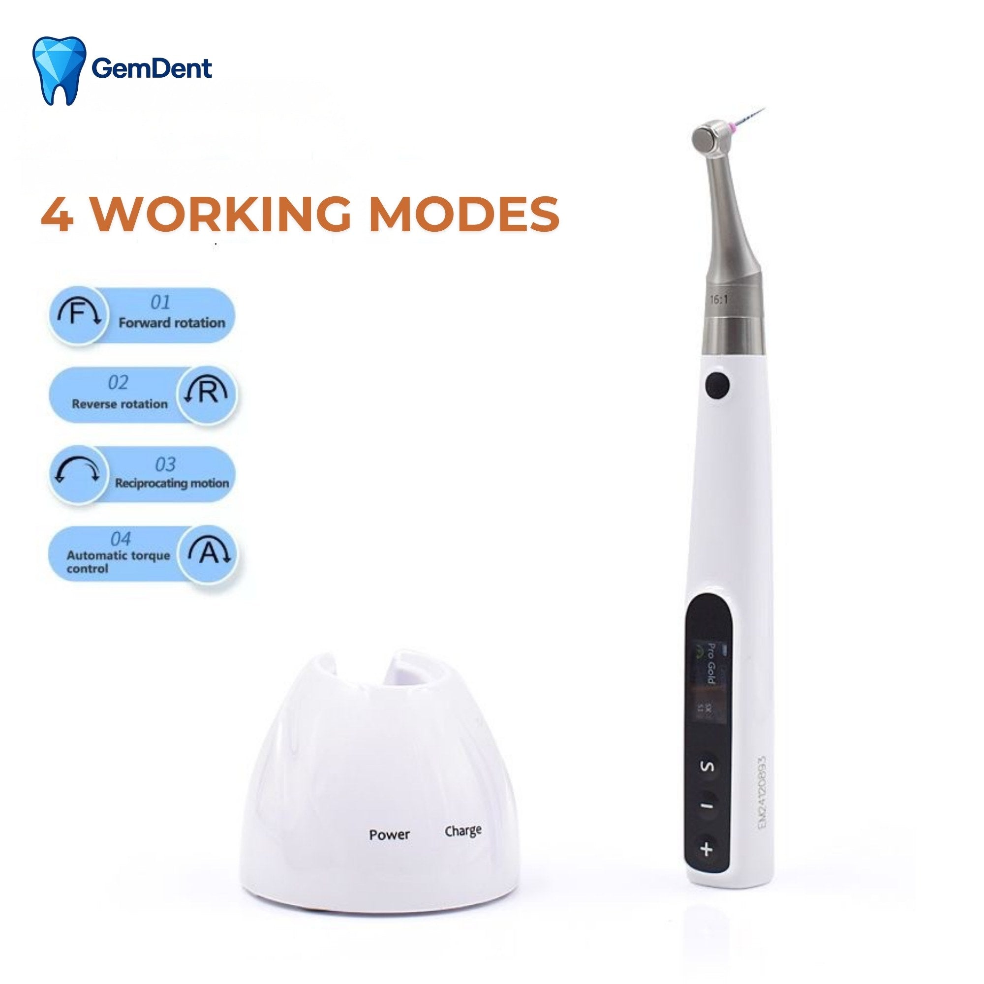 Endodontic motor working modes forward reverse reciprocating and torque control