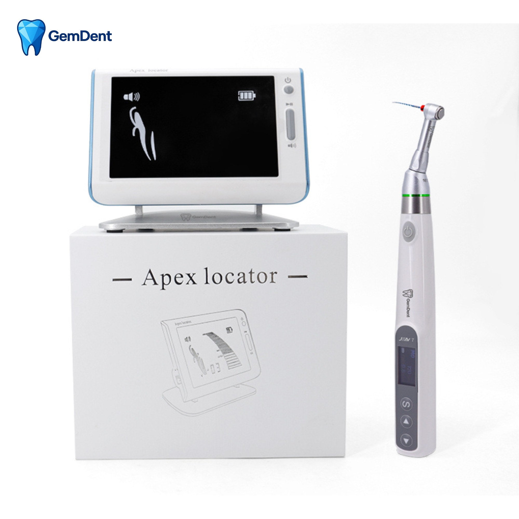 GemDent ApexDrive GDAD200 wireless endodontic motor with standalone apex locator system