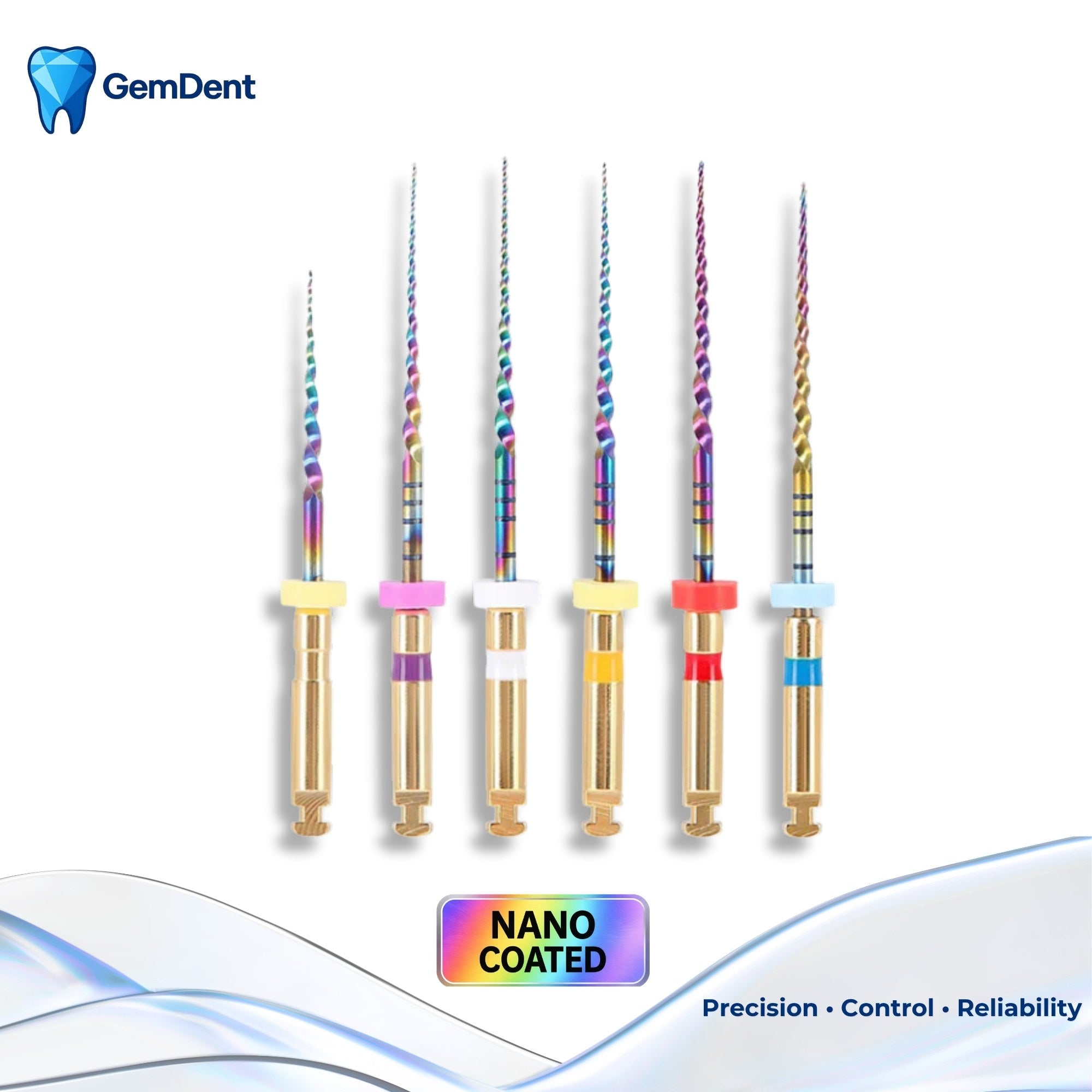 GemDent ApexDrive NiTi rotary files nano coated endo files assorted fracture resistant