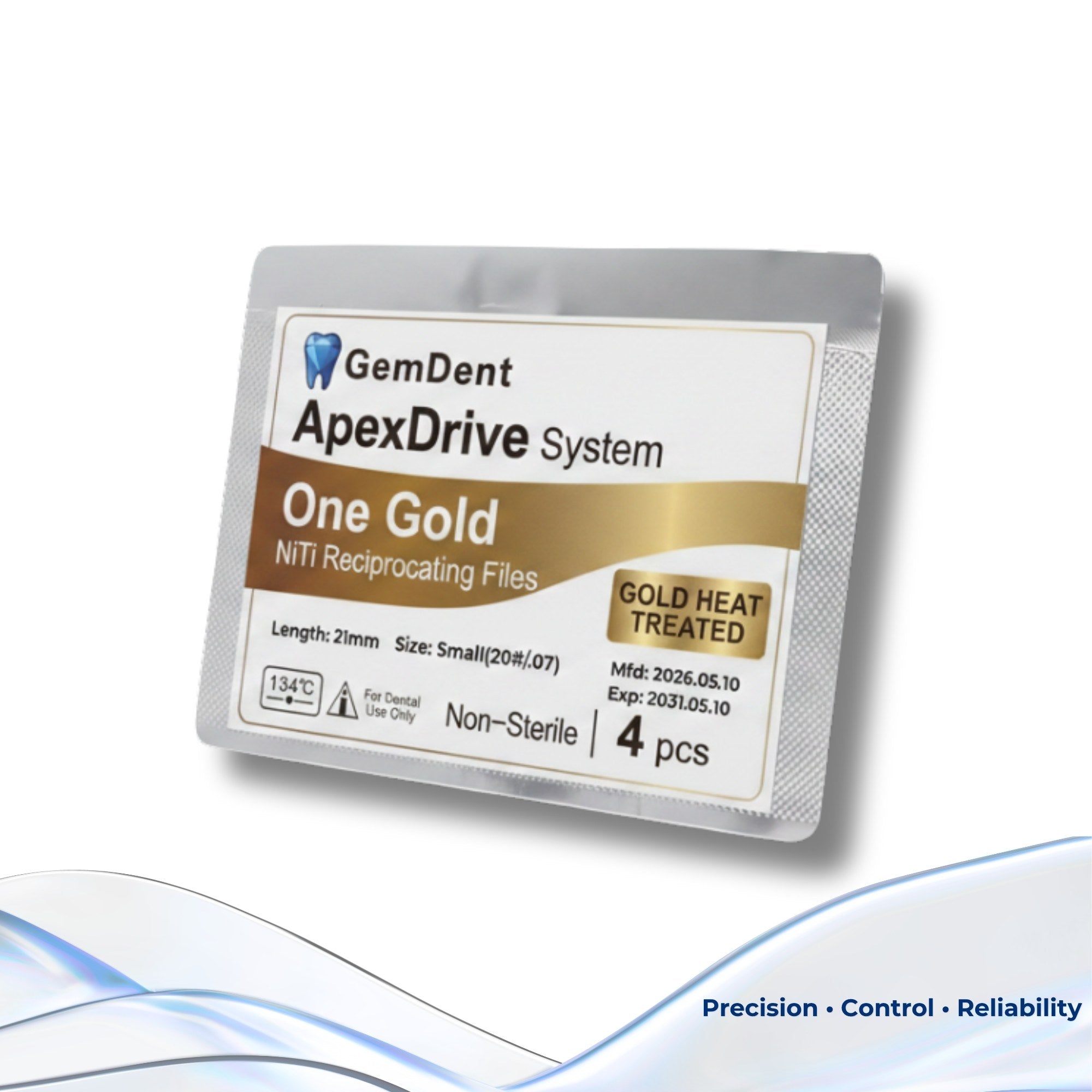 GemDent ApexDrive One Gold reciprocating files NiTi endodontic One File system Heat Treated