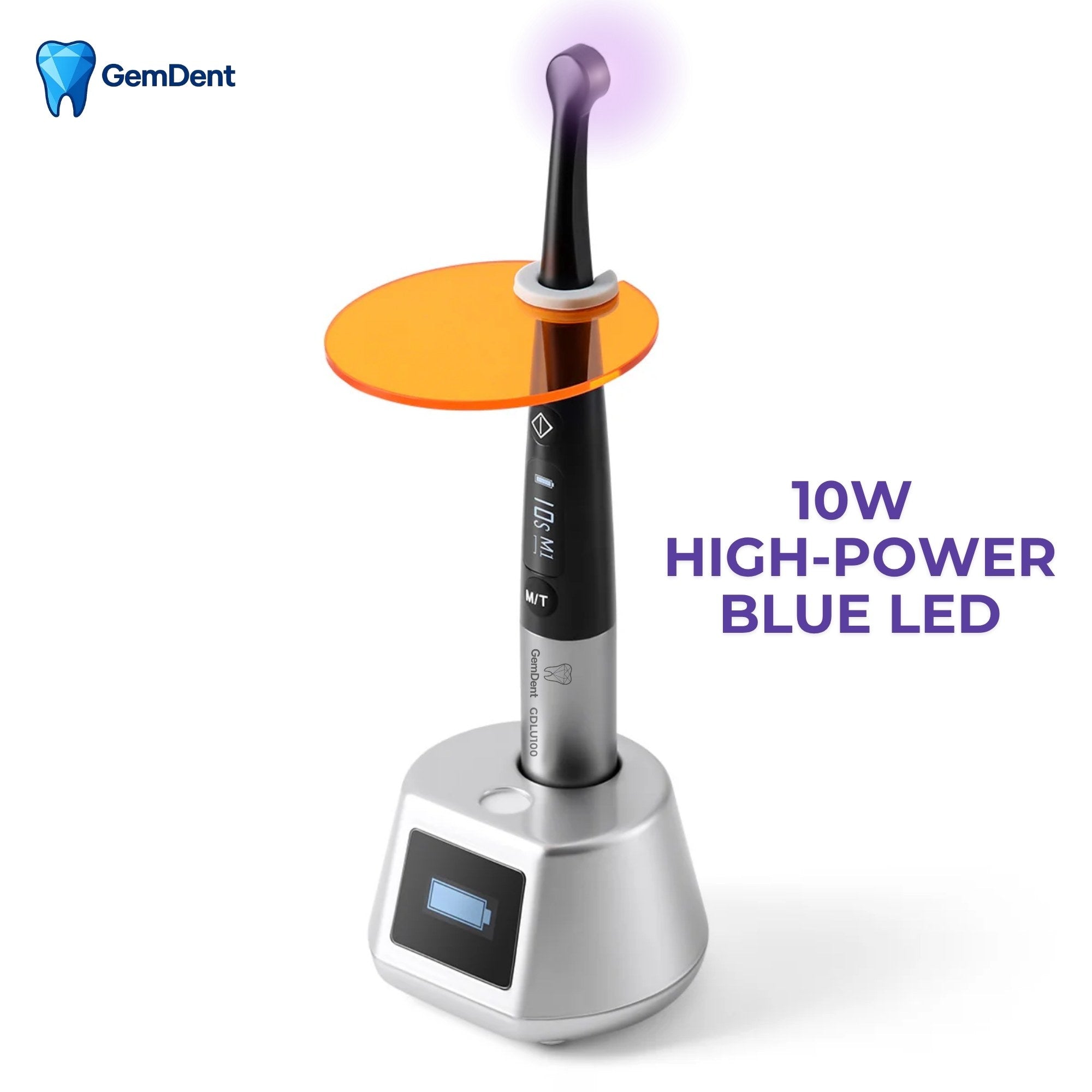 10W high power blue LED dental curing light 3100 mW/cm² GemDent Luma GDLU100
