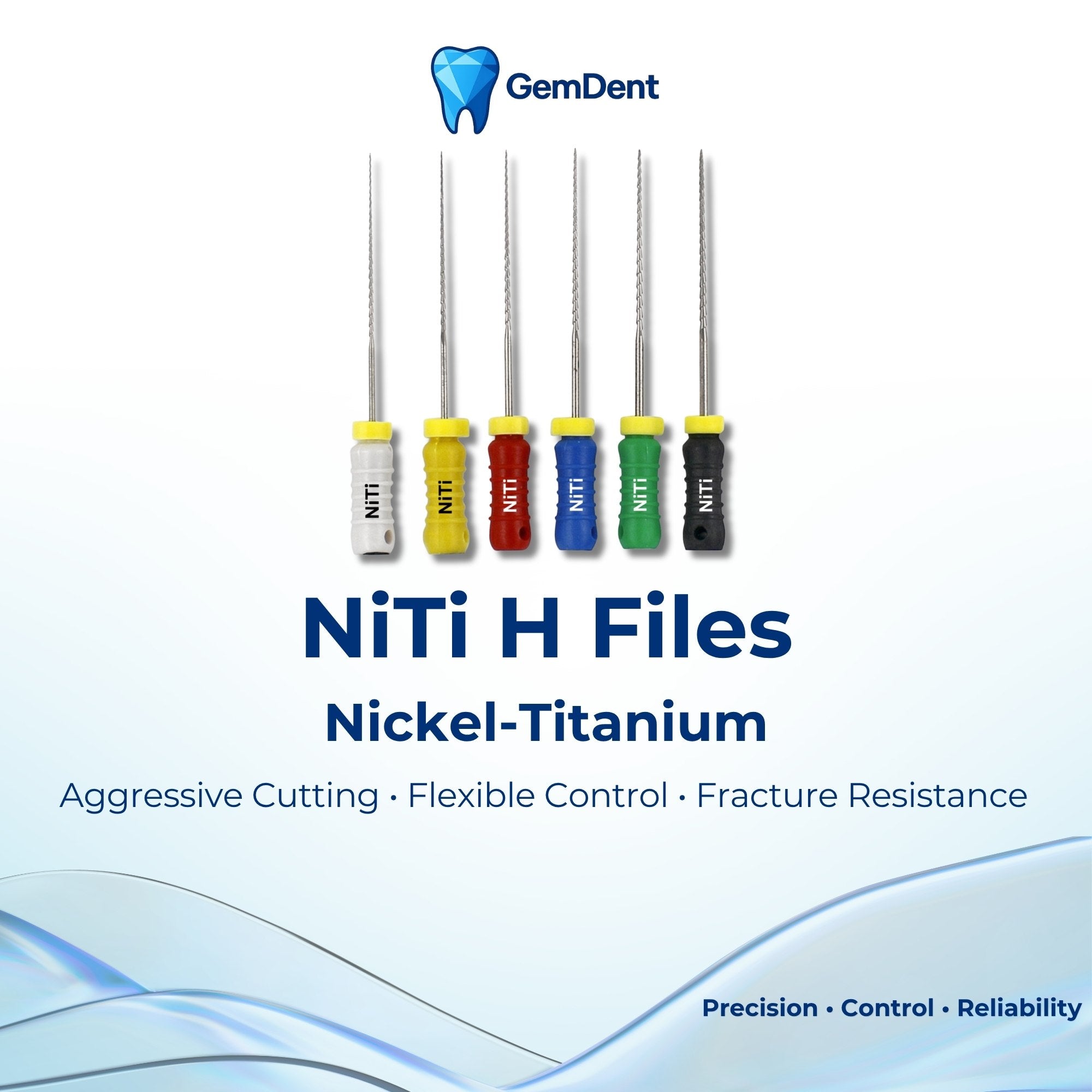 GemDent NiTi H files nickel titanium endodontic files aggressive cutting