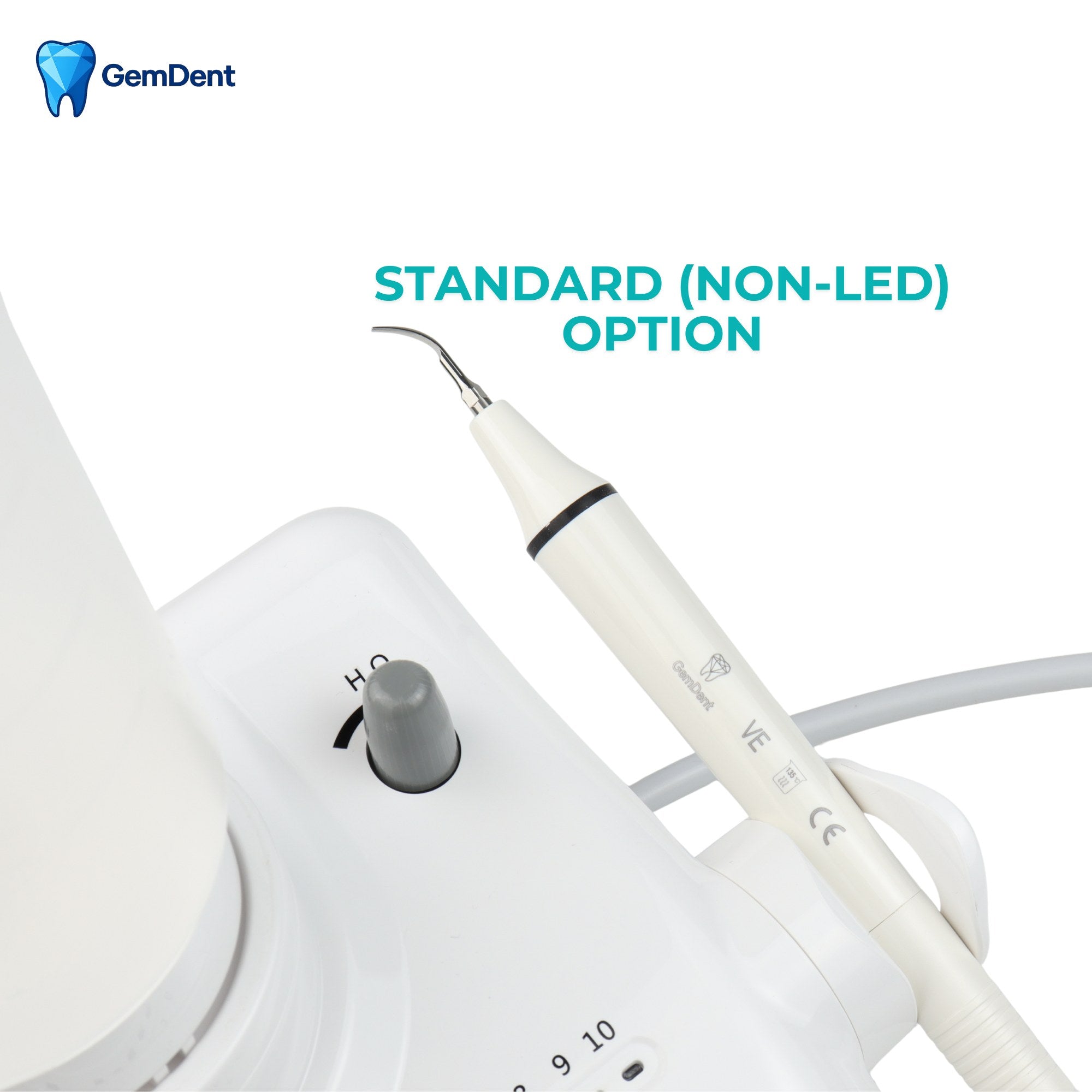 GemDent PureFlow ultrasonic scaler standard non-LED handpiece option for dental scaling