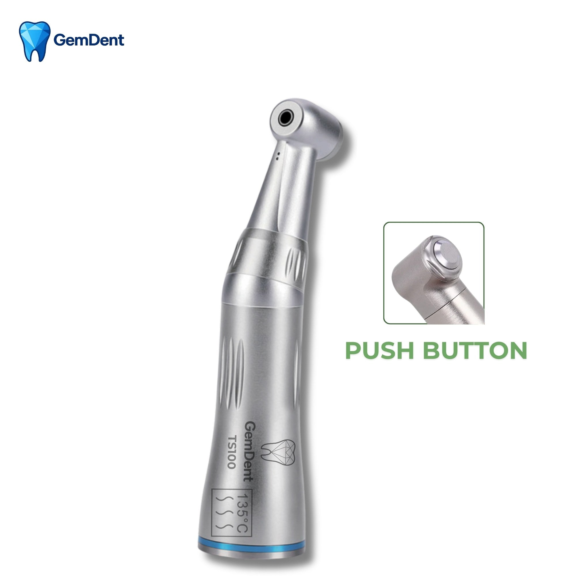 GemDent Torque TS100 contra angle handpiece with push button bur locking mechanism