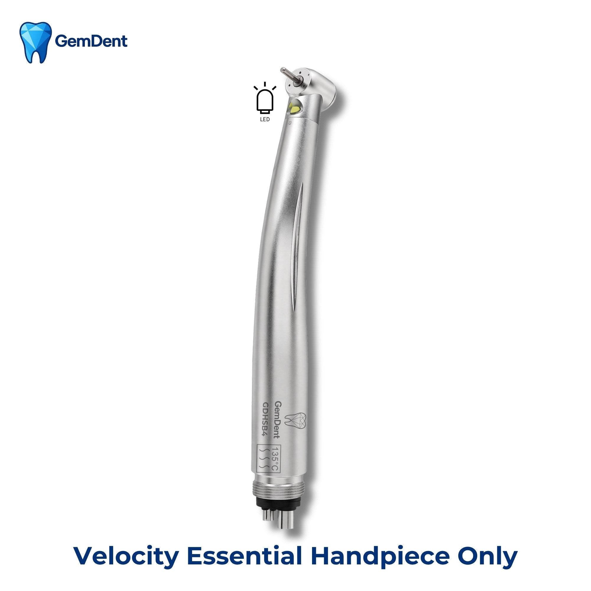 GemDent Velocity Essential LED High-Speed Dental Handpiece 4-Hole Self-Generating Handpiece Only