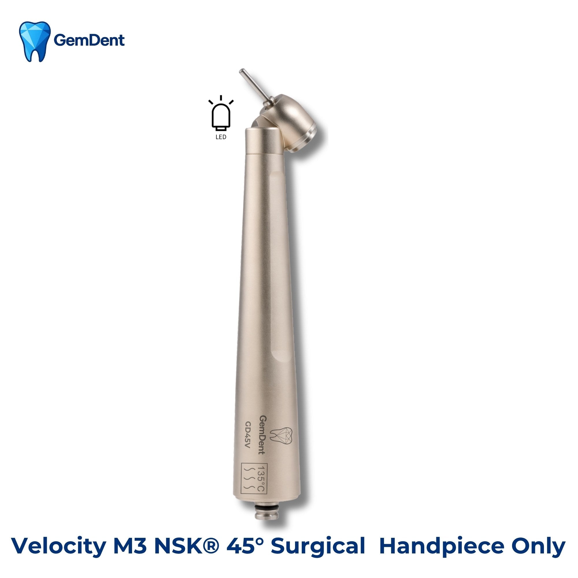 GemDent Velocity M3 NSK 45 degree surgical dental handpiece high speed LED compatible