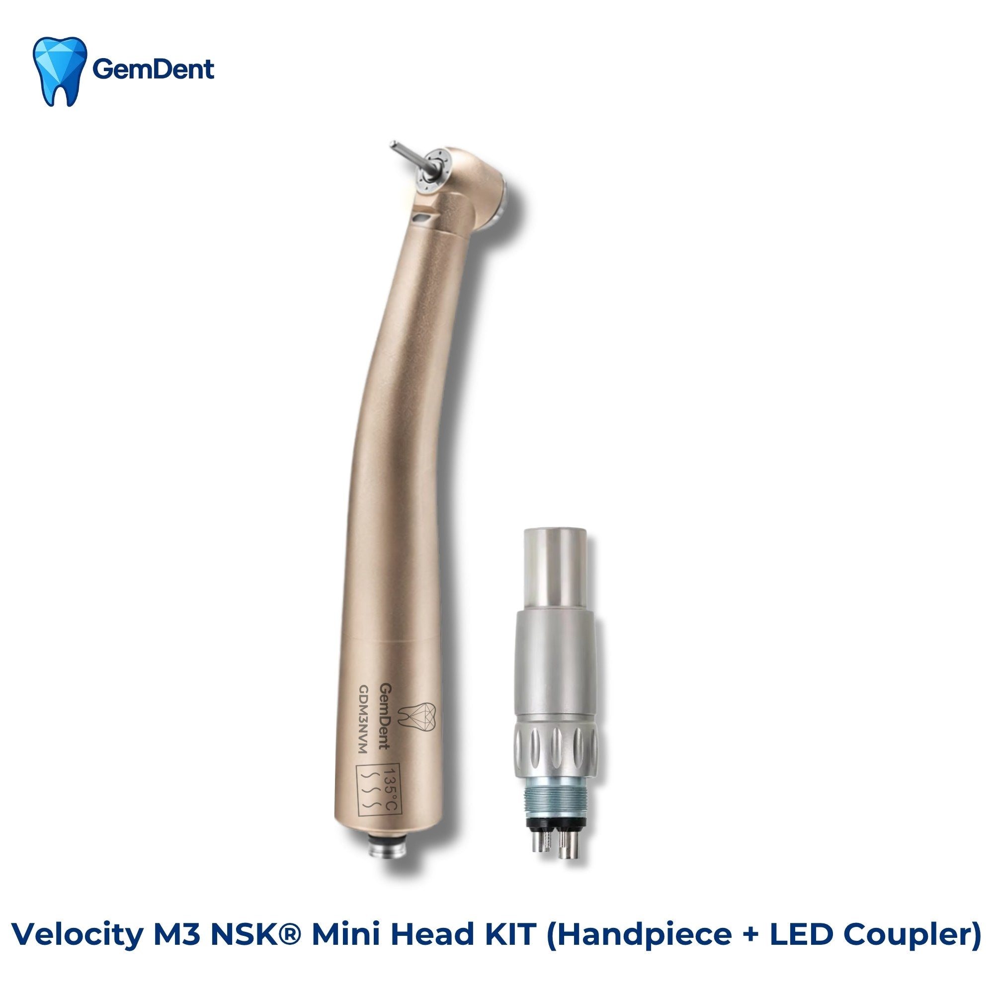 GemDent Velocity M3 NSK Mini dental handpiece kit with LED E-generator coupler