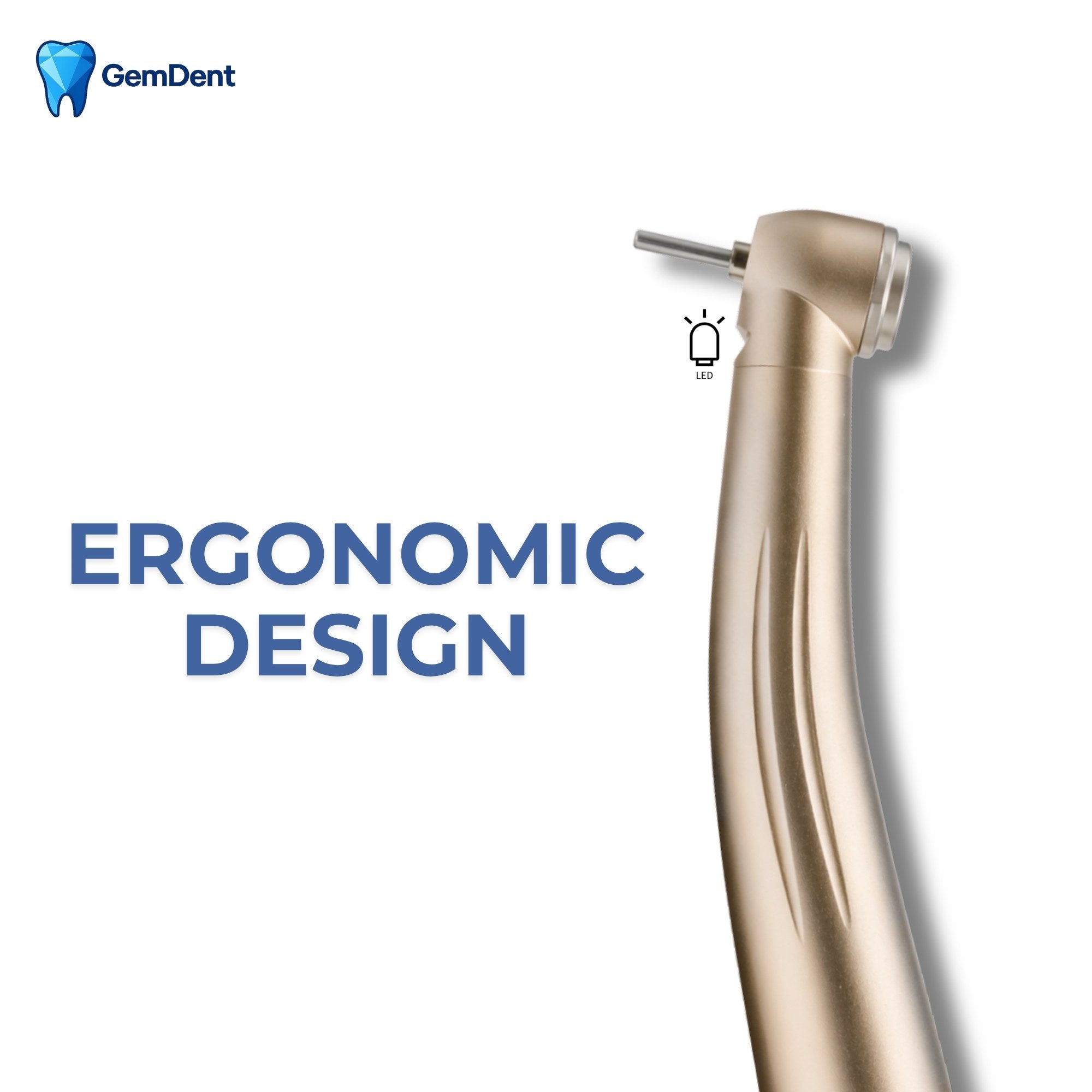 Ergonomic design of GemDent Velocity M3 NSK LED high-speed dental handpiece