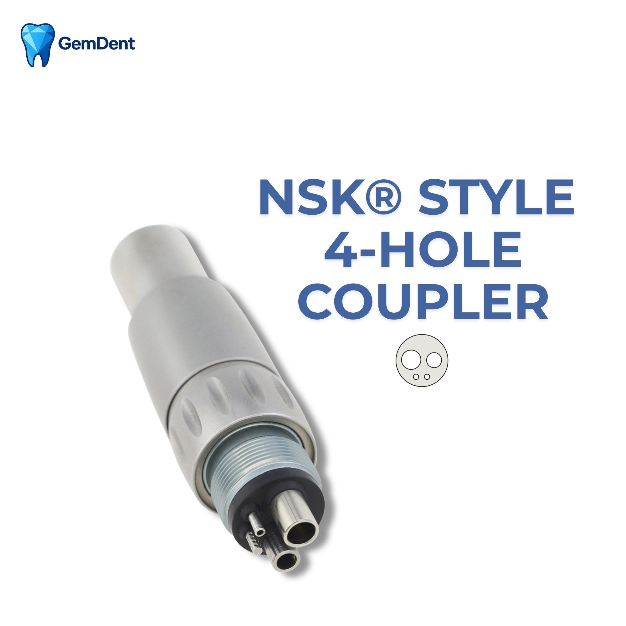 NSK style 4-hole LED coupler for dental handpiece connection close-up